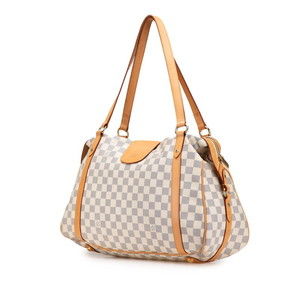 Louis Vuitton Stresa White White Azur Handbag GM Leather Damier